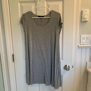 Grey t-shirt dress.